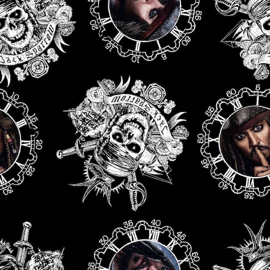 Disney® Black Captain Jack Sparrow Quilting Cotton Fabric